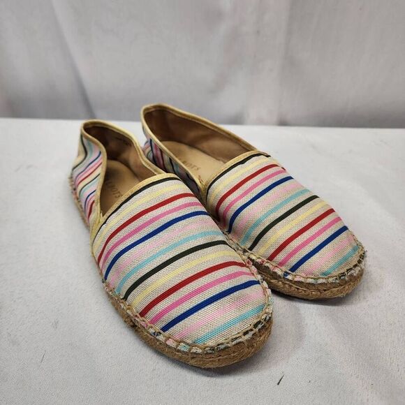 Talbots Women's 7.5 Izzy Horizons Striped Espadrille Canvas Slip-On Comfort Shoe - Picture 1 of 10
